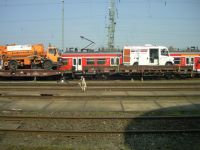 Bahnverladung - Kanal-TV Inspektionsfahrzeug und Saug und Spuehlfahrzeug - Firma Weimann